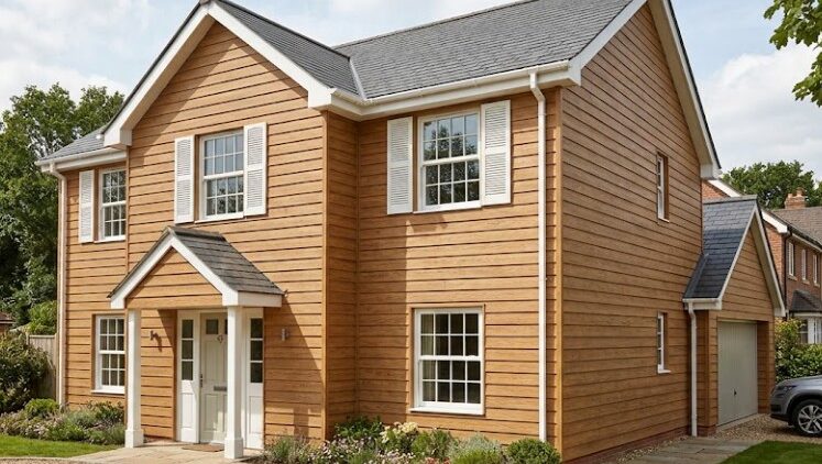 Cladding exterior wood Detached uk home featuring cladding exterior wood shiplap boards