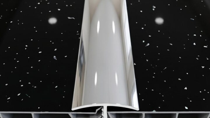 Range of white and chrome pvc finishing trim profiles